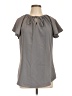 Unbranded 100% Polyester Gray Short Sleeve Blouse Size L - photo 1