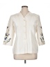 Travis Ayers Ivory 3/4 Sleeve Button-Down Shirt Size 0X (estimated) - photo 1