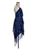 BCBGMAXAZRIA 100% Polyester Graphic Blue Cocktail Dress Size 6 - photo 4