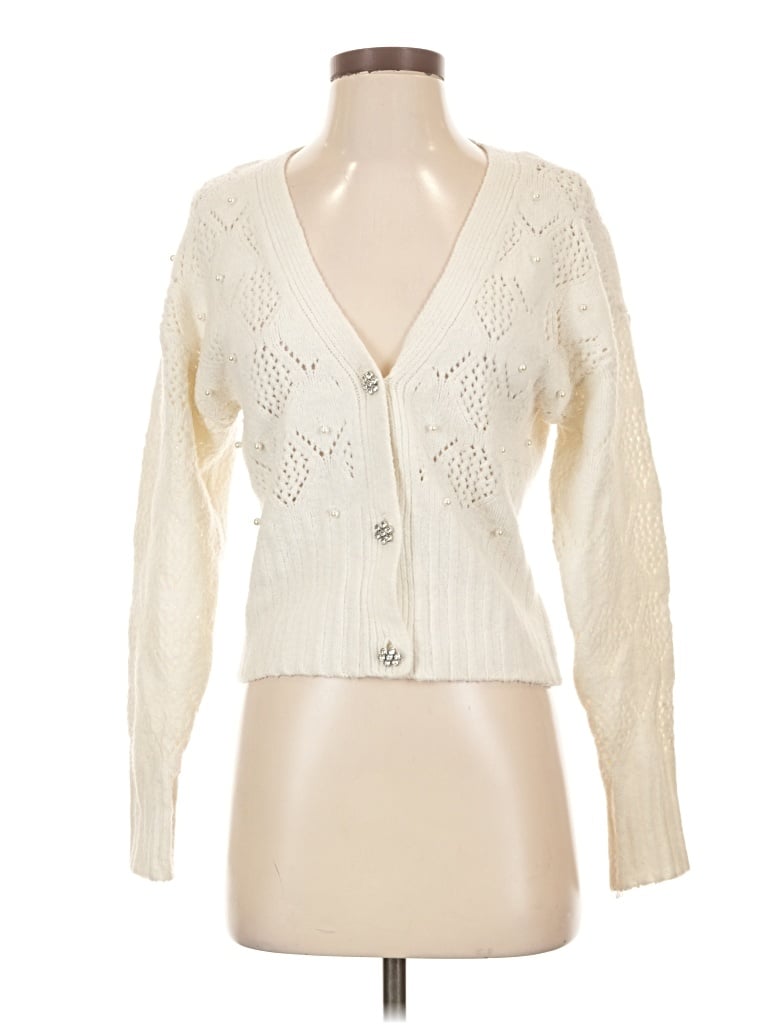 Pre-owned Pink Republic Cardigan Sweater In Ivory