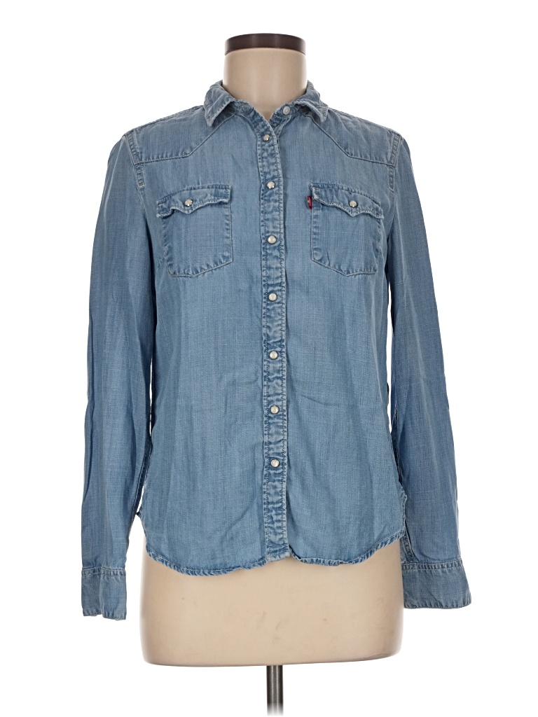 Pre-owned Levi's Long Sleeve Button Down Shirt In Blue