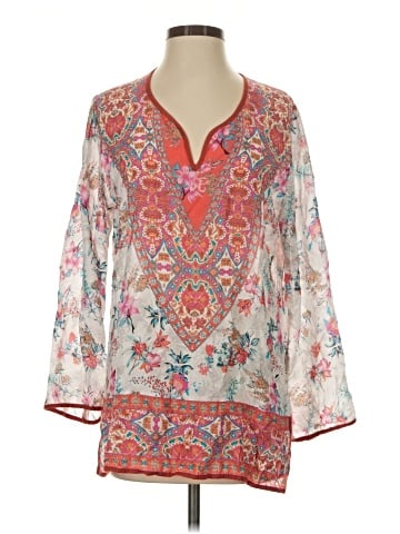 Feathers 3/4 Sleeve Blouse (view 1)