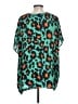 CAbi 100% Polyester Teal Short Sleeve Blouse Size L - photo 2