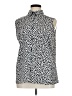 Attention 100% Polyester Animal Print Silver Sleeveless Blouse Size XL - photo 1