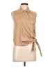 Vince. 100% Cotton Tan Sleeveless Button-Down Shirt Size 12 - photo 1
