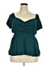 Torrid Teal Short Sleeve Blouse Size 2X Plus (2) - photo 1
