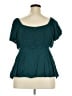 Torrid Teal Short Sleeve Blouse Size 2X Plus (2) - photo 2