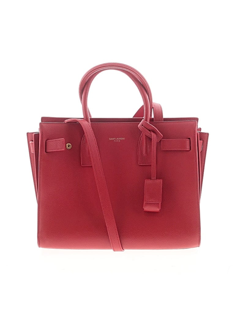 Saint Laurent Leather Satchel, Red