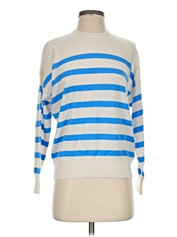 Madewell (Re)sponsible Cashmere Oversized Crewneck Sweater in Stripe (view 1)