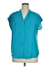 Van Heusen 100% Polyester Teal Short Sleeve Blouse Size XL - photo 1