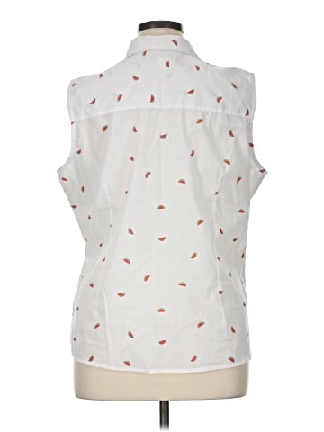 Basic Editions Sleeveless Button-Down Shirt (view 2)