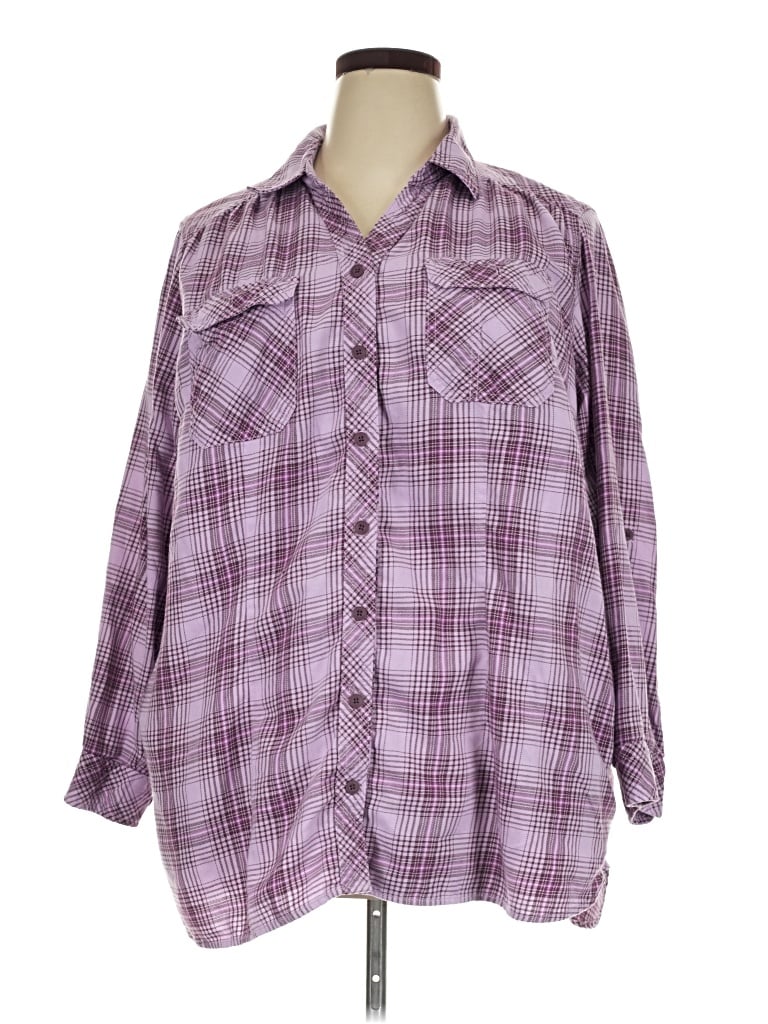 Pre-owned Duluth Trading Co. 3/4 Sleeve Blouse In Purple