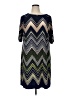 Studio One Chevron-herringbone Blue Casual Dress Size 1X - photo 1