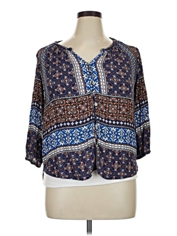 Pale Sky 3/4 Sleeve Blouse (view 1)