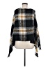 Just Be... 100% Polyester Plaid Gray Poncho One size (estimated) - photo 1