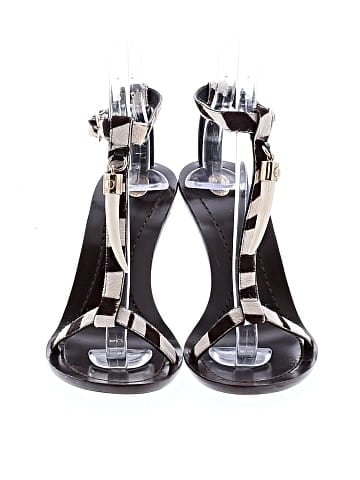 Yves Saint Laurent Rive Gauche Ponyhair Heel Sandals (view 2)