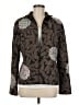 Linda Allard Ellen Tracy Print Brown Jacket Size 8 - photo 1