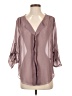 Poetry Clothing 100% Polyester Gray Purple 3/4 Sleeve Blouse Size S - photo 1