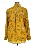 Amaryllis 100% Polyester Floral Yellow Long Sleeve Blouse Size XL - photo 2