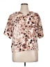 Bar III Animal Print Tan Short Sleeve Blouse Size XL - photo 1