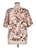 Bar III Animal Print Tan Short Sleeve Blouse Size XL - photo 2