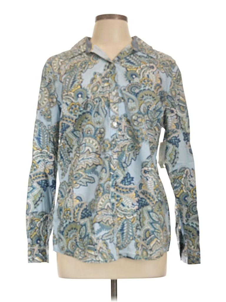 Charter Club Long Sleeve Button Down Shirt In Blue