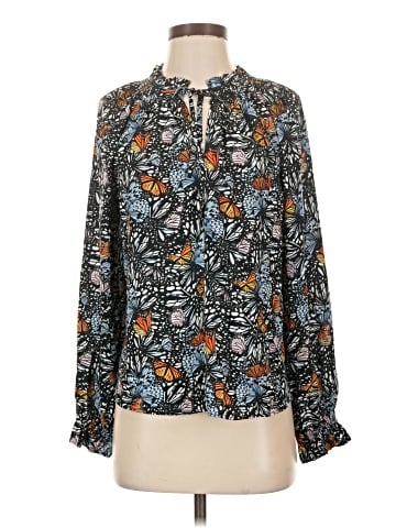 Aqua Long Sleeve Blouse (view 1)