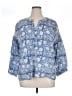 Purejill 100% Cotton Blue 3/4 Sleeve Blouse Size XL - photo 1