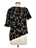 A.L.C. 100% Silk Tropical Black Short Sleeve Silk Top Size 6 - photo 2