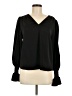 Aqua 100% Polyester Black Long Sleeve Blouse Size M - photo 1