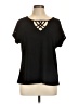 89th & Madison Black Short Sleeve Top Size L - photo 1