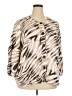 JM Collection 100% Linen Animal Print Tan 3/4 Sleeve Blouse Size 22 - photo 1
