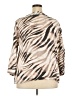 JM Collection 100% Linen Animal Print Tan 3/4 Sleeve Blouse Size 22 - photo 2