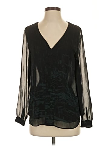 Red Saks Fifth Avenue Long Sleeve Blouse (view 1)