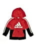 Adidas 100% Polyester Red Zip Up Hoodie Size 4T - photo 1
