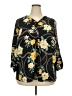 JM Collection 100% Polyester Floral Black 3/4 Sleeve Blouse Size XXL - photo 1