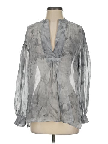 Vince. Long Sleeve Silk Top (view 1)