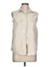 Erika Ivory Sleeveless Button-Down Shirt Size L - photo 1
