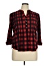 New Directions Plaid Red 3/4 Sleeve Blouse Size XL - photo 1