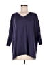 Eileen Fisher 100% Wool Solid Purple Poncho Size M (petite) - photo 1
