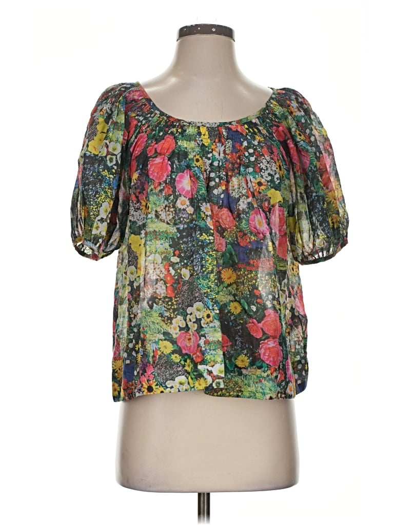 Pre-owned Mother Short Sleeve Blouse In Green