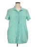 North Style 100% Cotton Teal Short Sleeve Blouse Size XL - photo 1
