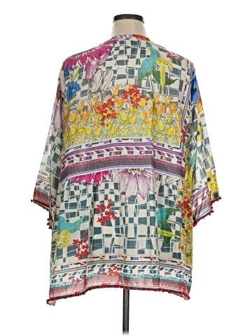 Johnny Was 3/4 Sleeve Silk Top (view 2)
