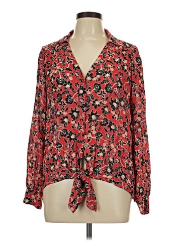 Parker Long Sleeve Silk Top (view 1)