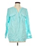 Talbots 100% Linen Teal Long Sleeve Blouse Size L - photo 1