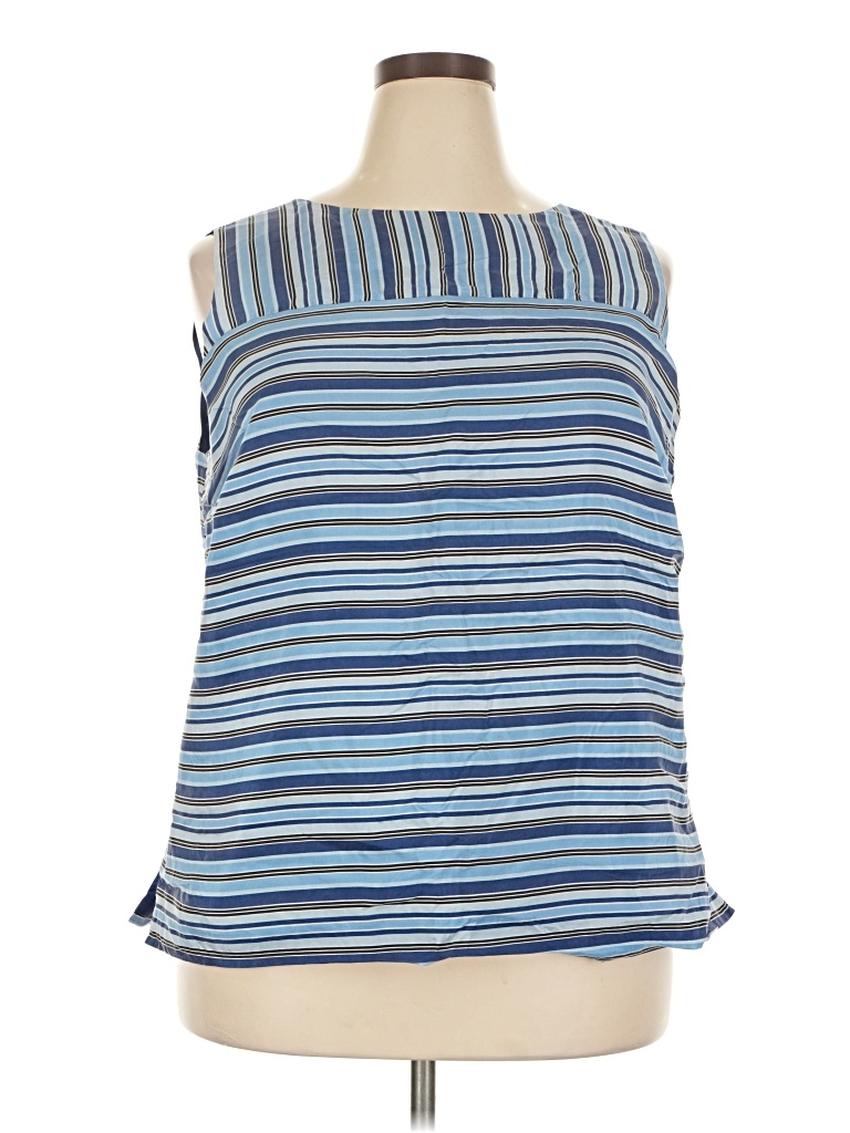 Pre-owned Talbots Sleeveless Silk Top Blue Halter Neckline Tops