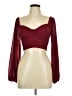 Ruby Sees 100% Polyester Burgundy Red 3/4 Sleeve Blouse Size 8 - photo 1