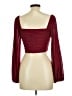 Ruby Sees 100% Polyester Burgundy Red 3/4 Sleeve Blouse Size 8 - photo 2
