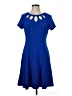 AGB Solid Blue Casual Dress Size 8 - photo 1