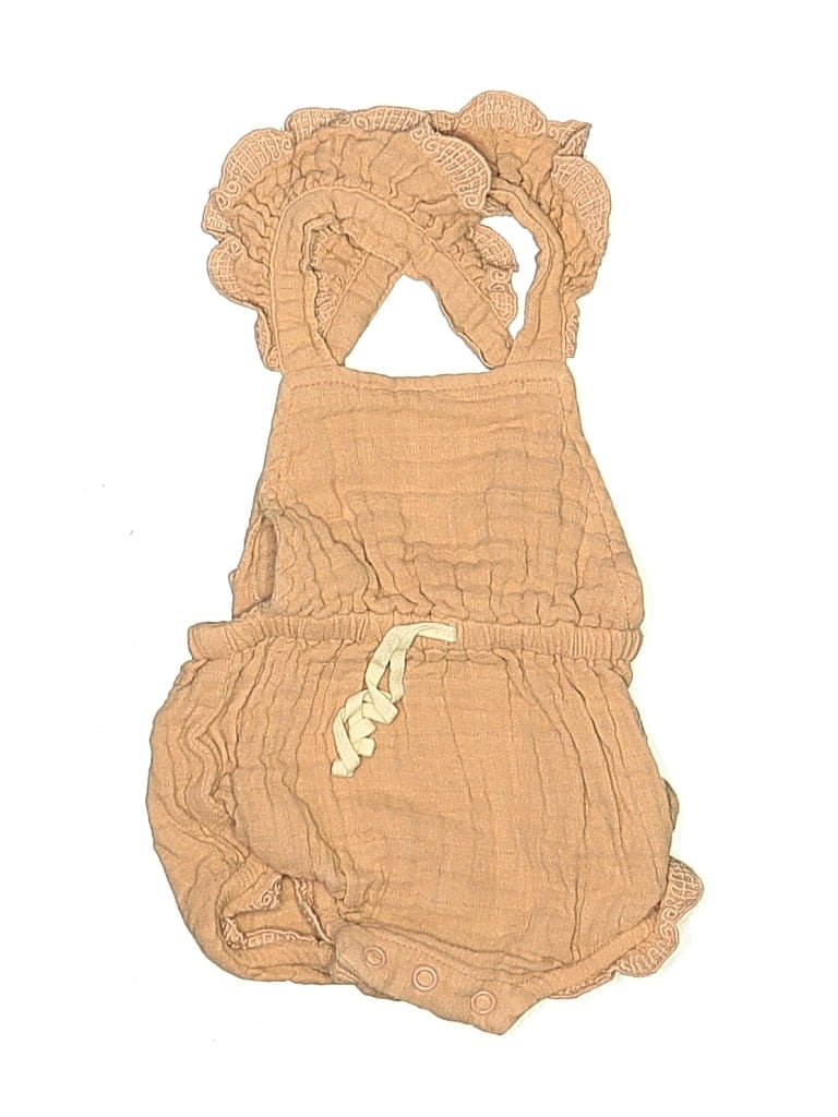 Pre-owned Jamie Kay Babies' Short Sleeve Onesie In Tan